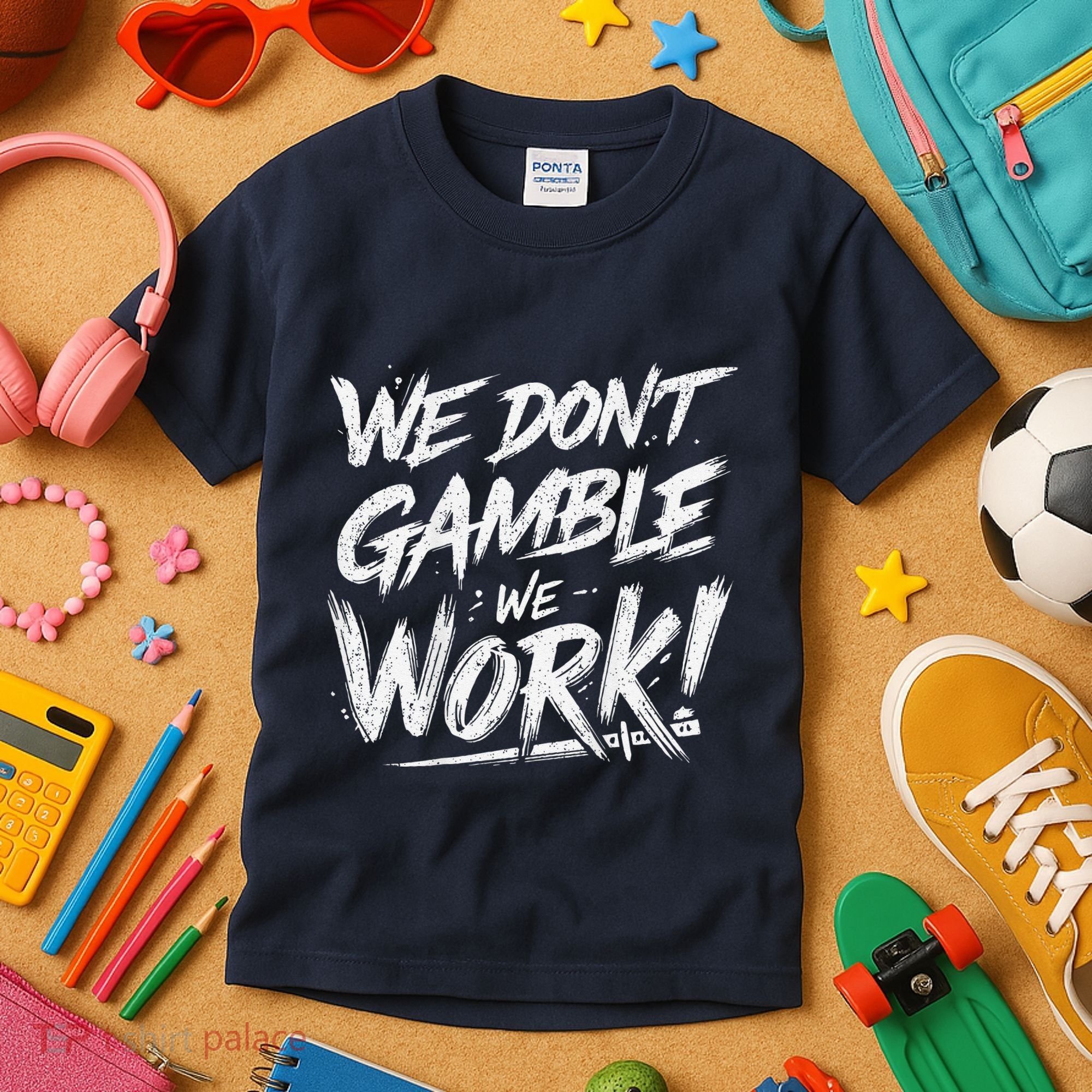 Kendu Inu We DonT Gamble We Work (Front & Back) Kids T-Shirt