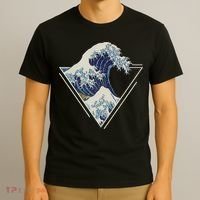Kanagawa Japanese Art The Great Wave Vintage Aesthetic T-Shirt thumb 3