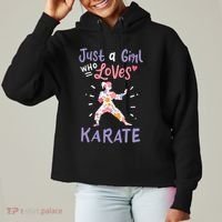 Karate Just A Girl Who Loves Karate Gift Ladies Heavyweight Boxy Pullover Hoodie thumb 0