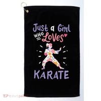 Karate Just A Girl Who Loves Karate Gift Golf Towel thumb 0