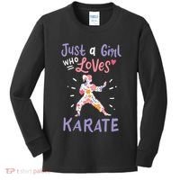 Karate Just A Girl Who Loves Karate Gift Kids Long Sleeve Shirt thumb 0