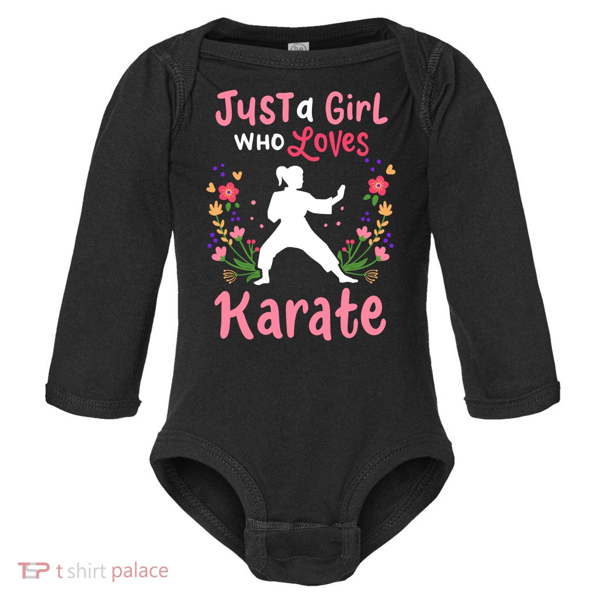 Karate Just A Who Loves Karate Gift Baby Long Sleeve Bodysuit