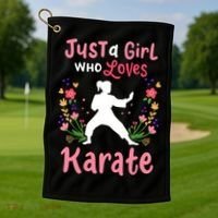 Karate Just A Who Loves Karate Gift Golf Towel thumb 1
