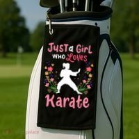 Karate Just A Who Loves Karate Gift Golf Towel thumb 2