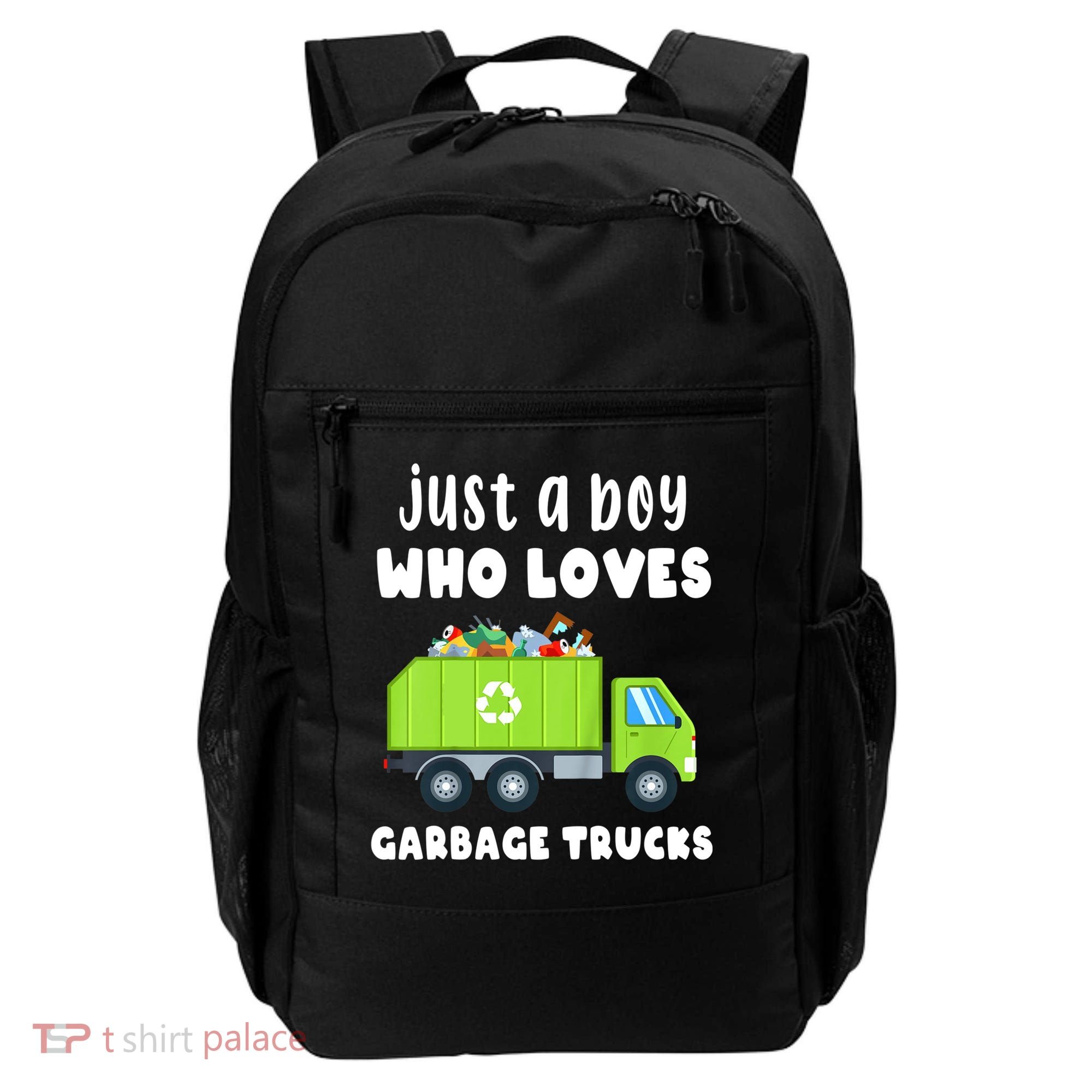 Kids Just A Boy Who Loves Garbage Trucks Backpack