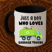Kids Just A Boy Who Loves Garbage Trucks Coffee Mug thumb 2