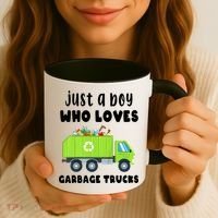 Kids Just A Boy Who Loves Garbage Trucks Coffee Mug thumb 3