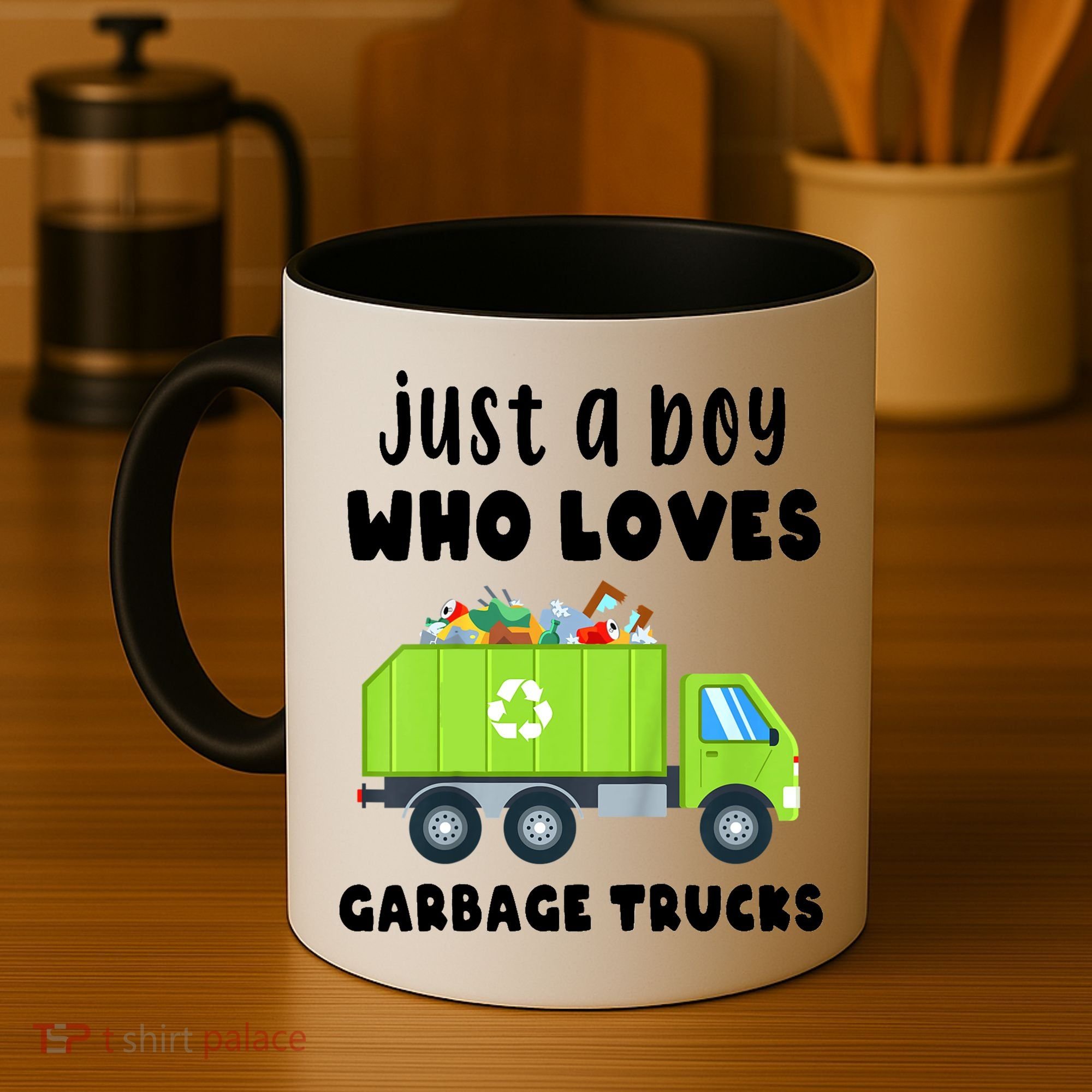 Kids Just A Boy Who Loves Garbage Trucks Coffee Mug