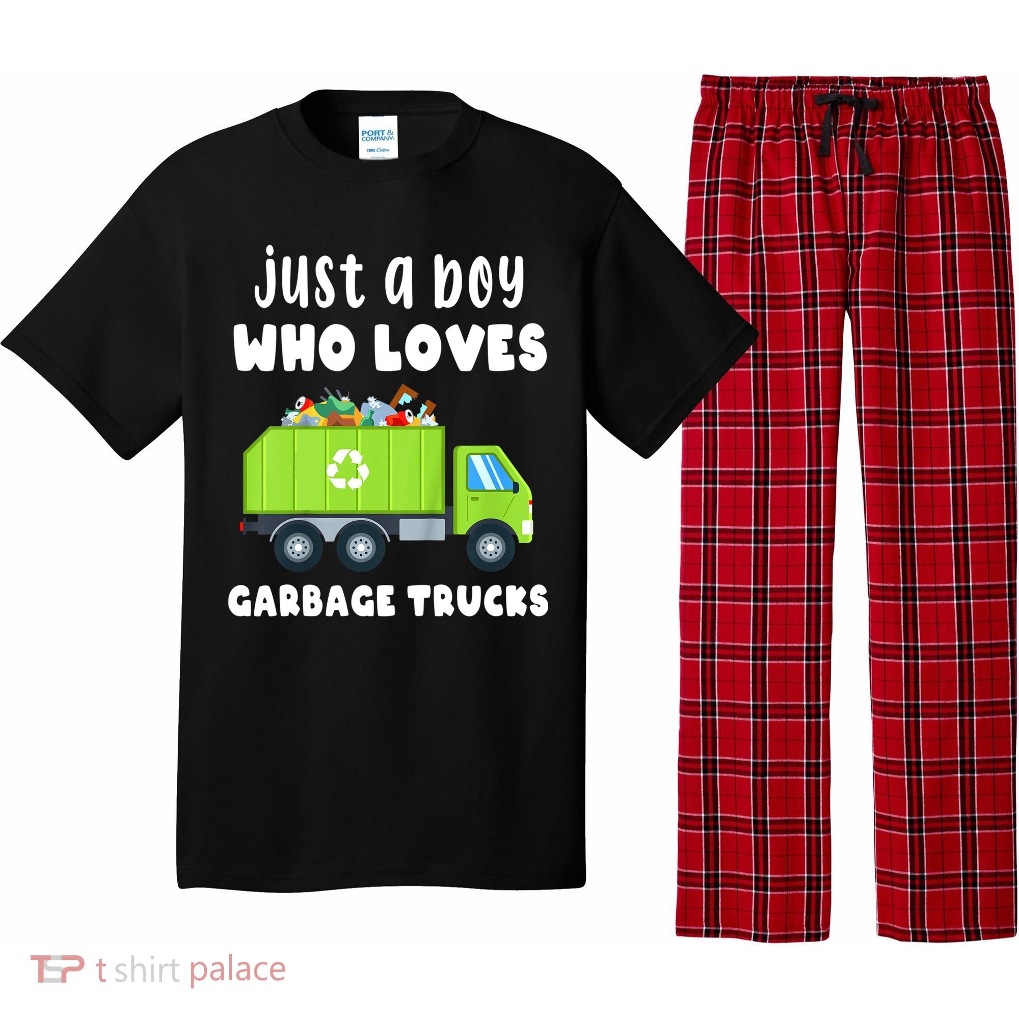 Kids Just A Boy Who Loves Garbage Trucks Pajama Set