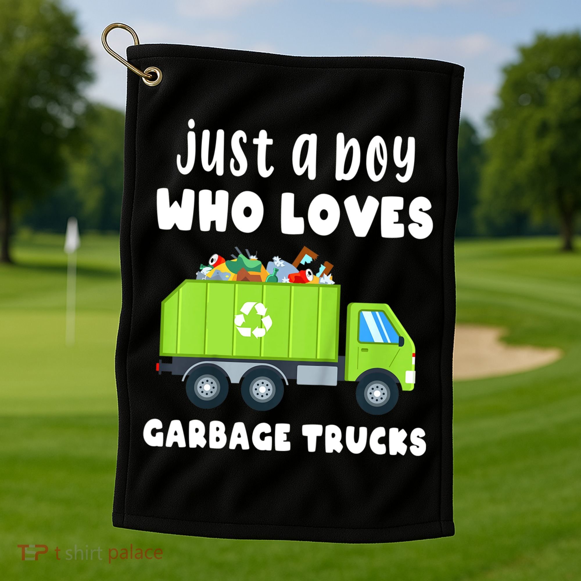 Kids Just A Boy Who Loves Garbage Trucks Golf Towel