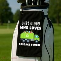 Kids Just A Boy Who Loves Garbage Trucks Golf Towel thumb 2