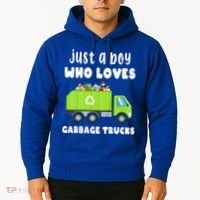 Kids Just A Boy Who Loves Garbage Trucks Hoodie thumb 2