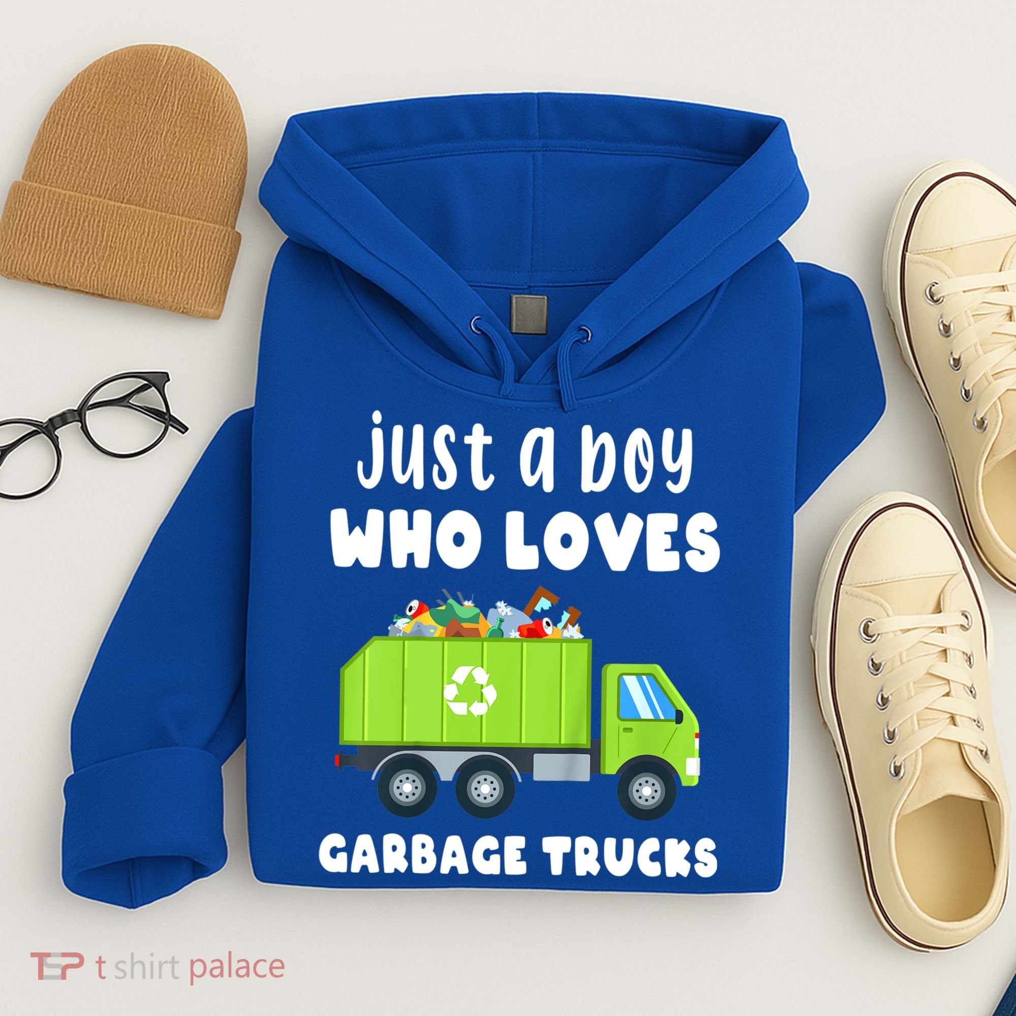 Kids Just A Boy Who Loves Garbage Trucks Hoodie