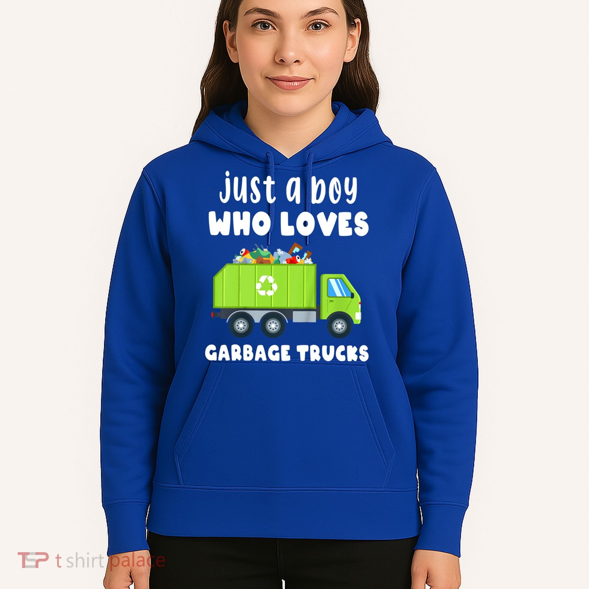 Kids Just A Boy Who Loves Garbage Trucks Hoodie