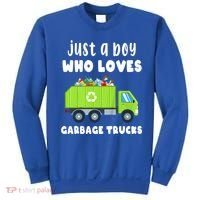 Kids Just A Boy Who Loves Garbage Trucks Sweatshirt thumb 0