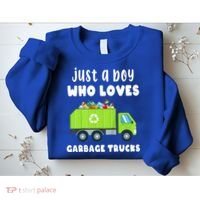 Kids Just A Boy Who Loves Garbage Trucks Sweatshirt thumb 2