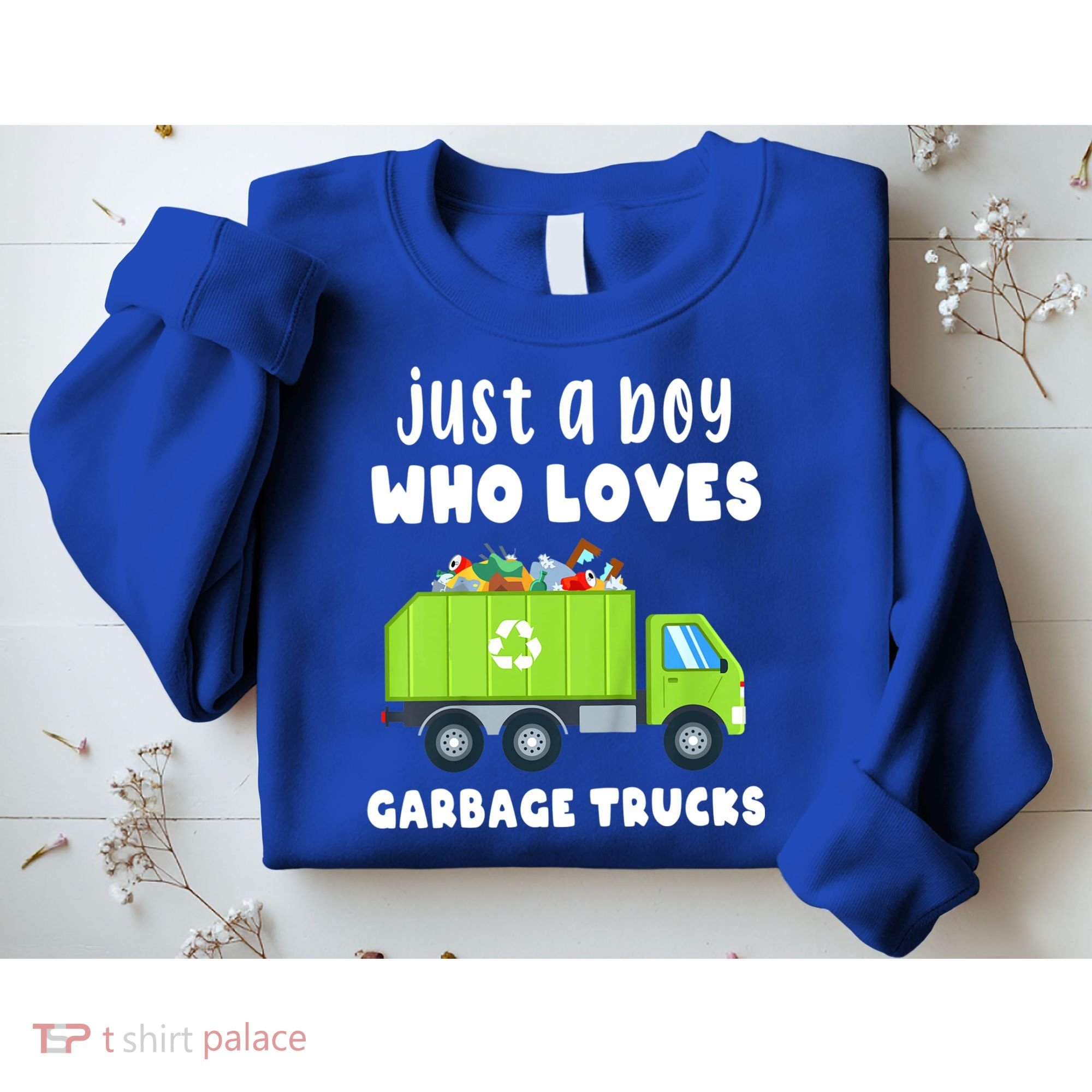 Kids Just A Boy Who Loves Garbage Trucks Sweatshirt