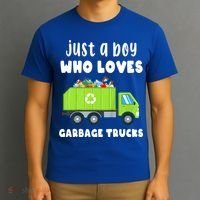 Kids Just A Boy Who Loves Garbage Trucks T-Shirt thumb 3