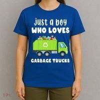 Kids Just A Boy Who Loves Garbage Trucks T-Shirt thumb 4