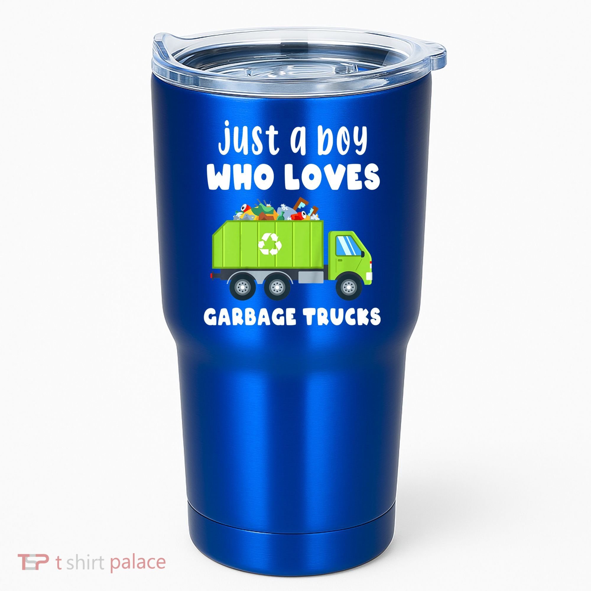 Kids Just A Boy Who Loves Garbage Trucks Tumbler