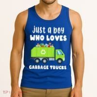 Kids Just A Boy Who Loves Garbage Trucks Tank Top thumb 3