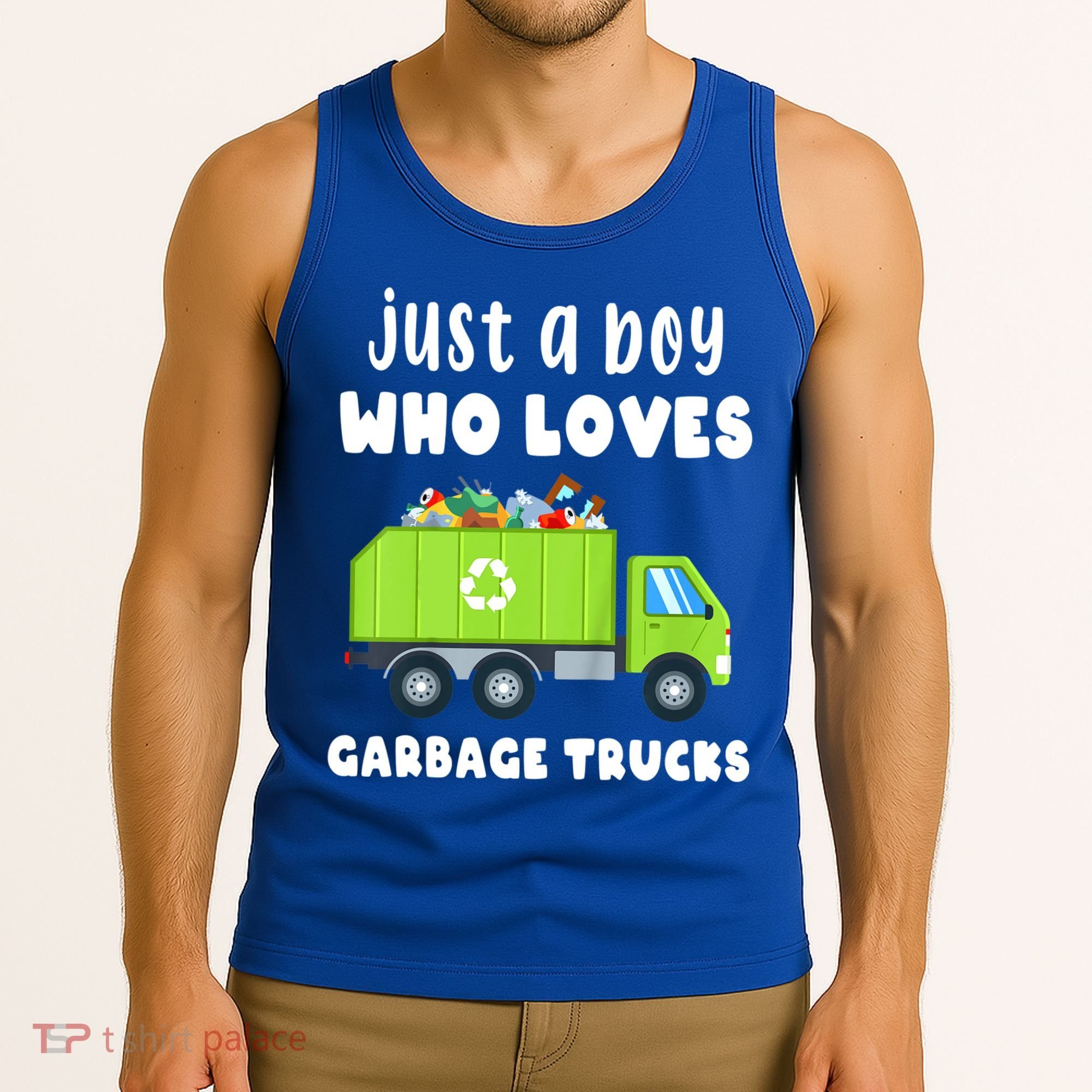 Kids Just A Boy Who Loves Garbage Trucks Tank Top