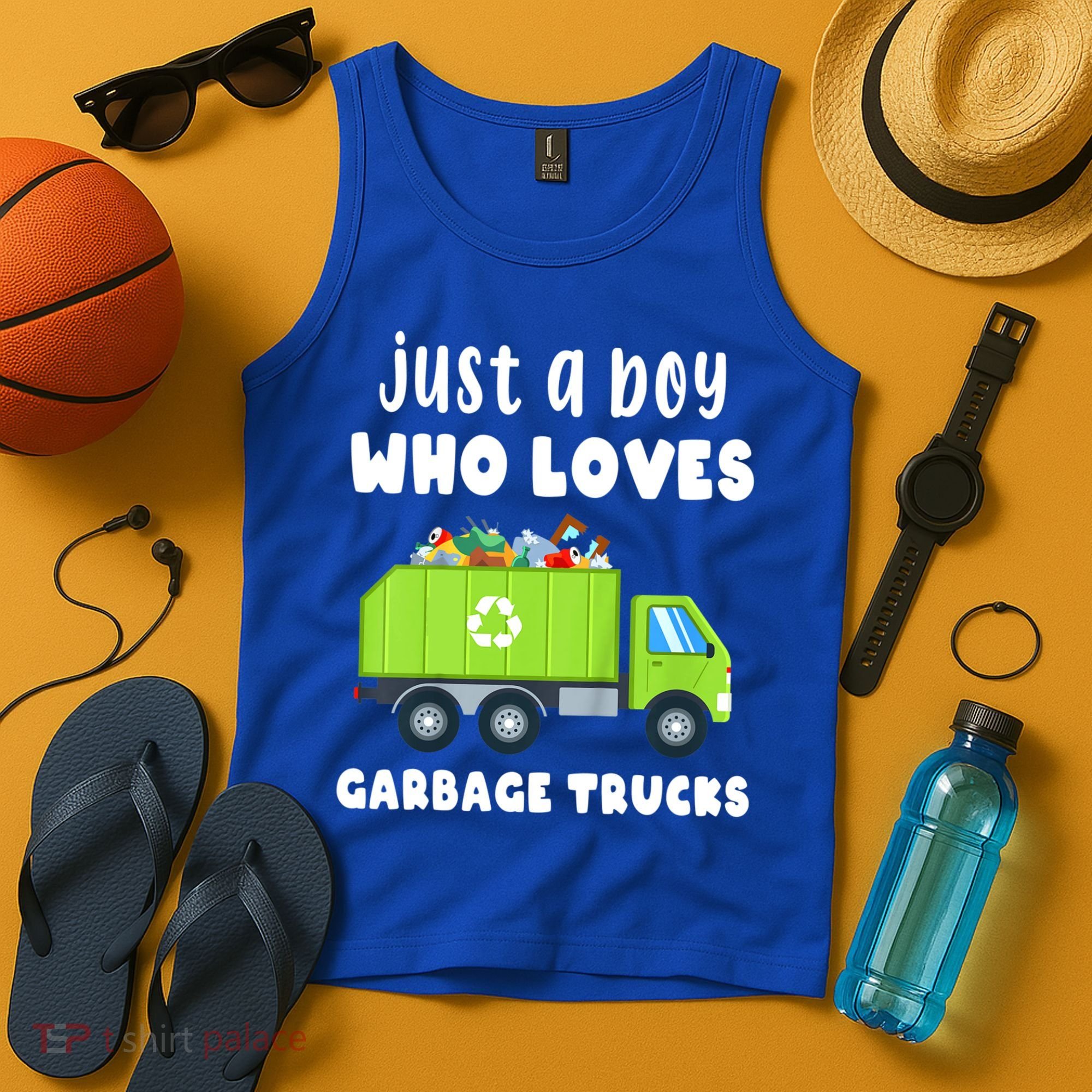 Kids Just A Boy Who Loves Garbage Trucks Tank Top