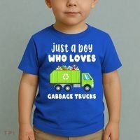 Kids Just A Boy Who Loves Garbage Trucks Toddler T-Shirt thumb 2