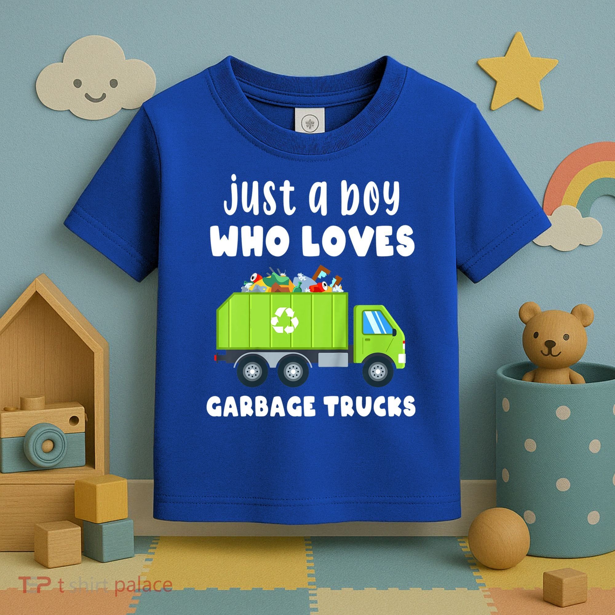 Kids Just A Boy Who Loves Garbage Trucks Toddler T-Shirt