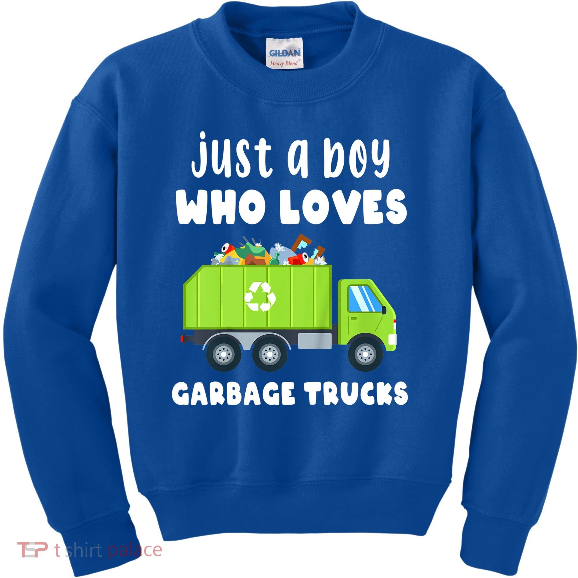 Kids Just A Boy Who Loves Garbage Trucks Kids Sweatshirt