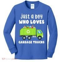 Kids Just A Boy Who Loves Garbage Trucks Kids Long Sleeve Shirt thumb 0