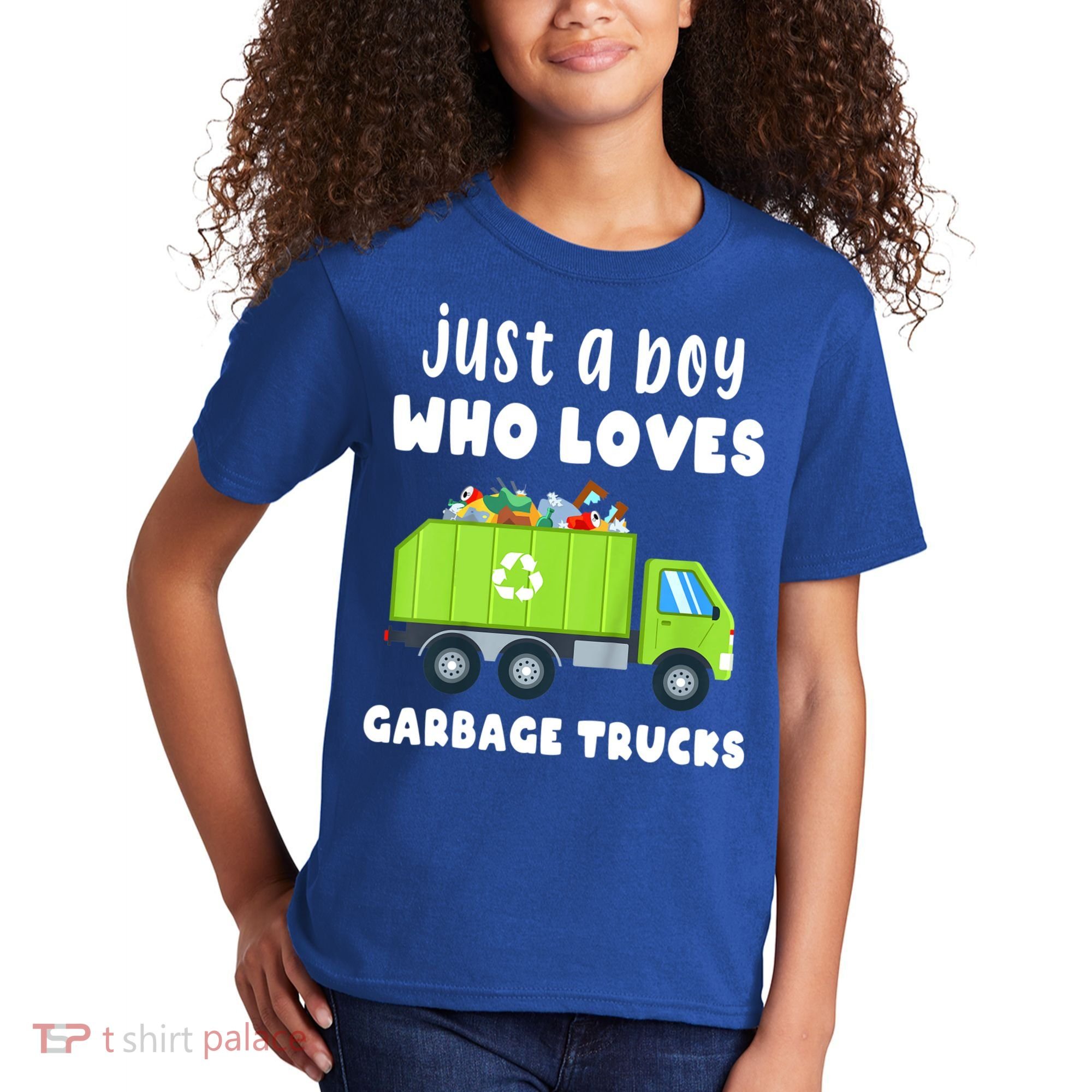 Kids Just A Boy Who Loves Garbage Trucks Kids T-Shirt