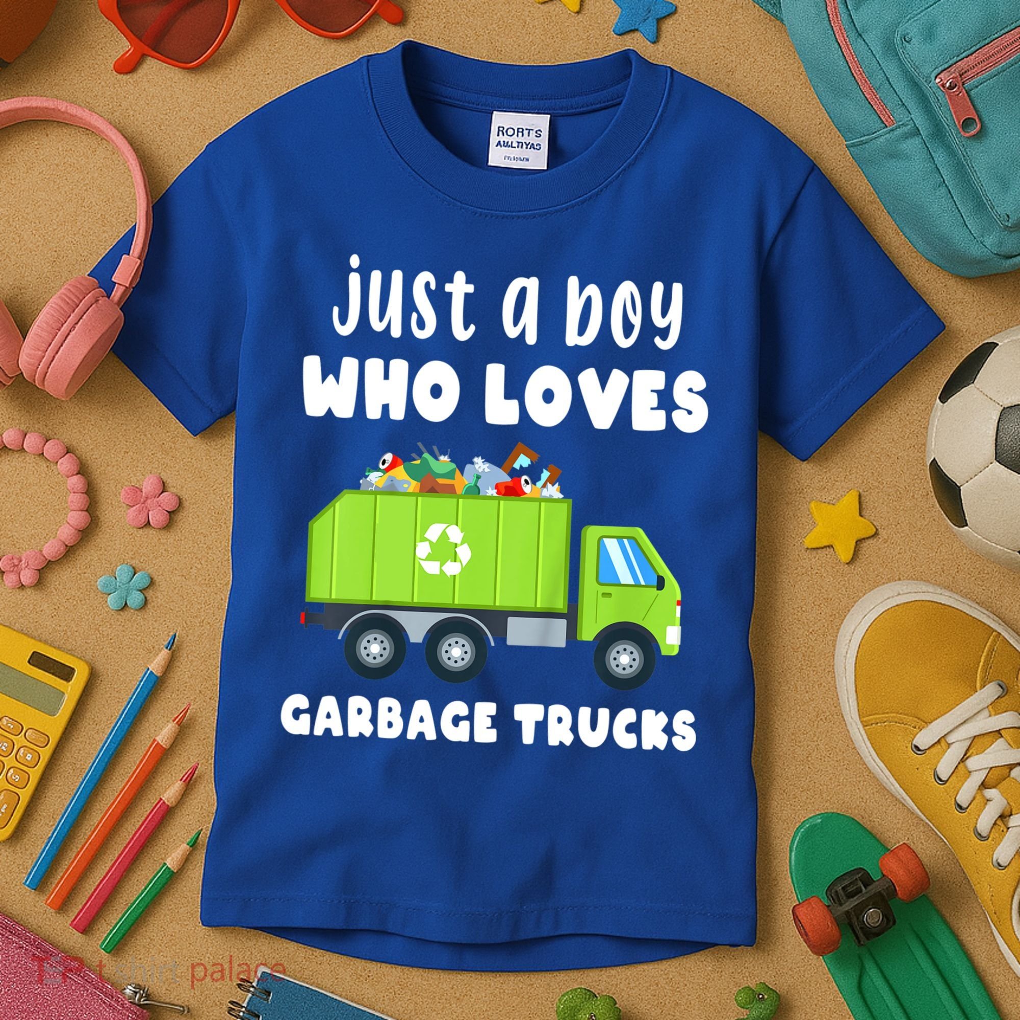 Kids Just A Boy Who Loves Garbage Trucks Kids T-Shirt