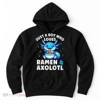 Kawaii Just A Boy Who Loves Axolotl Ramen Cutecore  Hoodie thumb 0