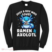 Kawaii Just A Boy Who Loves Axolotl Ramen Cutecore  Sweatshirt thumb 0