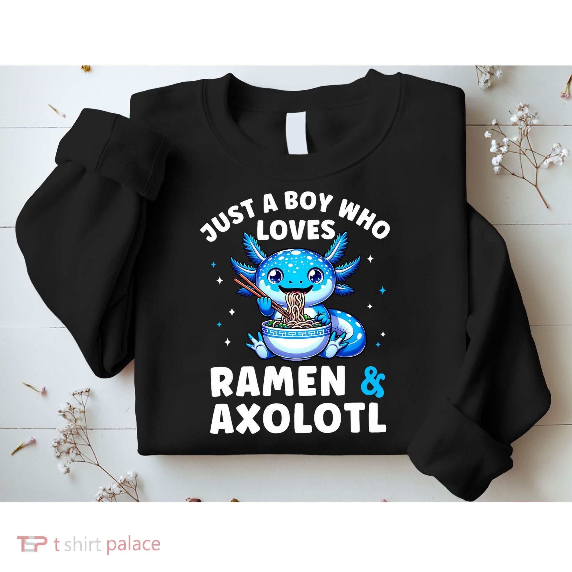 Kawaii Just A Boy Who Loves Axolotl Ramen Cutecore  Sweatshirt
