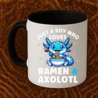 Kawaii Just A Boy Who Loves Axolotl Ramen Cutecore  Coffee Mug thumb 2