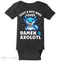 Kawaii Just A Boy Who Loves Axolotl Ramen Cutecore  Baby Bodysuit thumb 0
