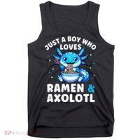 Kawaii Just A Boy Who Loves Axolotl Ramen Cutecore  Tank Top thumb 0