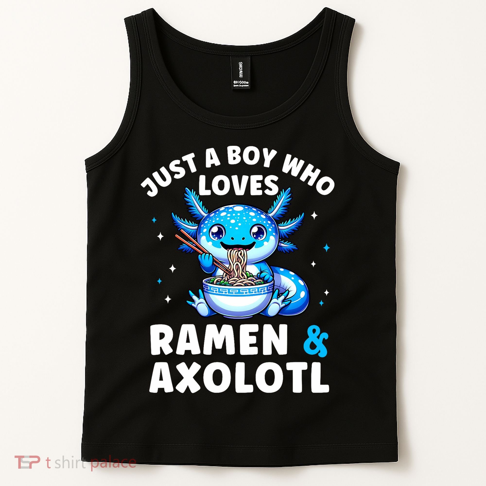 Kawaii Just A Boy Who Loves Axolotl Ramen Cutecore  Tank Top