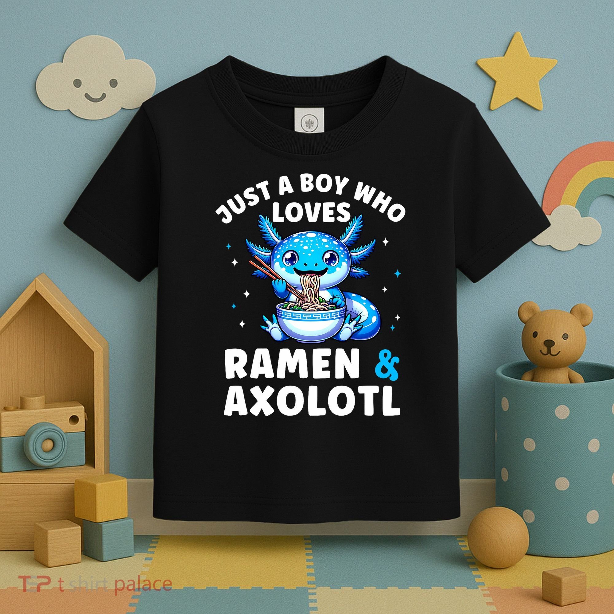 Kawaii Just A Boy Who Loves Axolotl Ramen Cutecore  Toddler T-Shirt