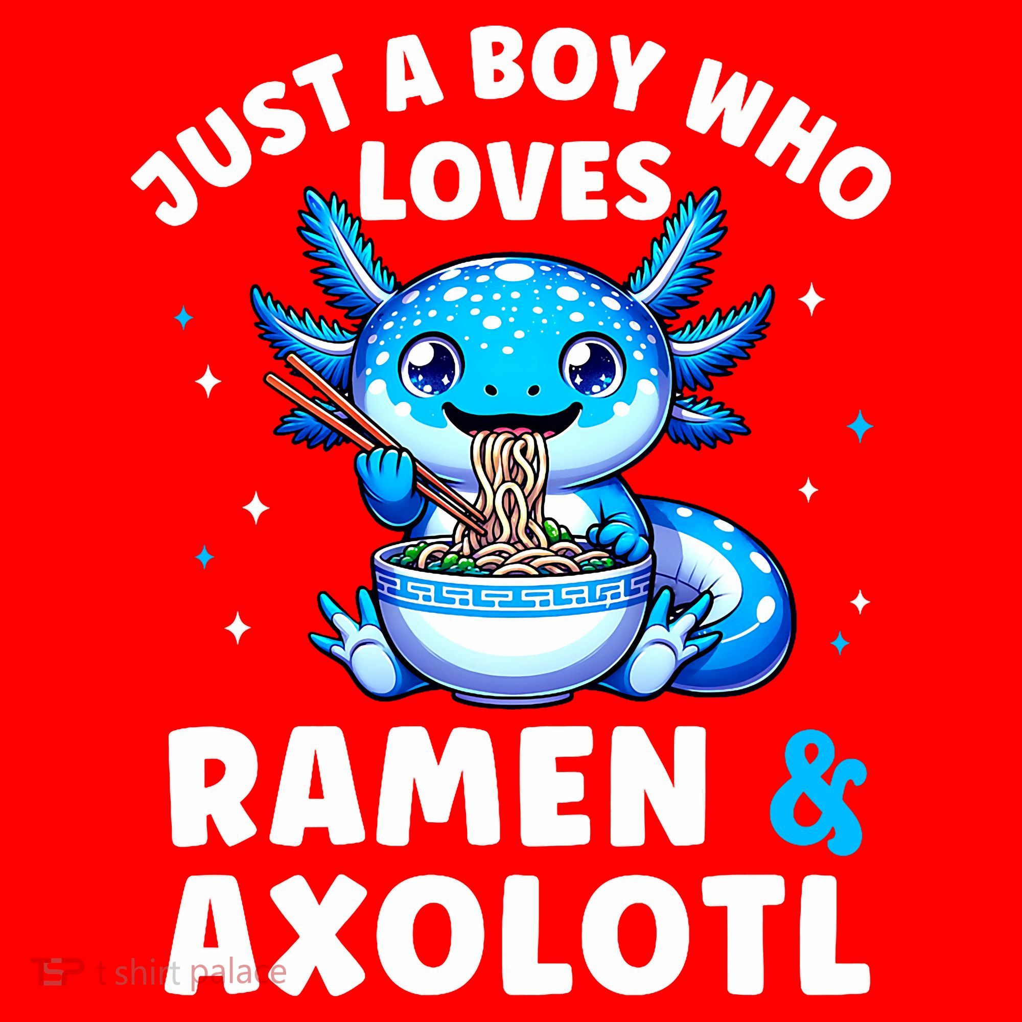 Kawaii Just A Boy Who Loves Axolotl Ramen Cutecore  Santa Hat