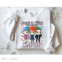 KPop Just A Girl Who Loves KPop Korean Pop Band Sweatshirt thumb 2