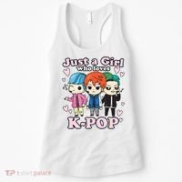 KPop Just A Girl Who Loves KPop Korean Pop Band Women's Tank Top thumb 0