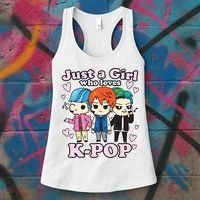 KPop Just A Girl Who Loves KPop Korean Pop Band Women's Tank Top thumb 3