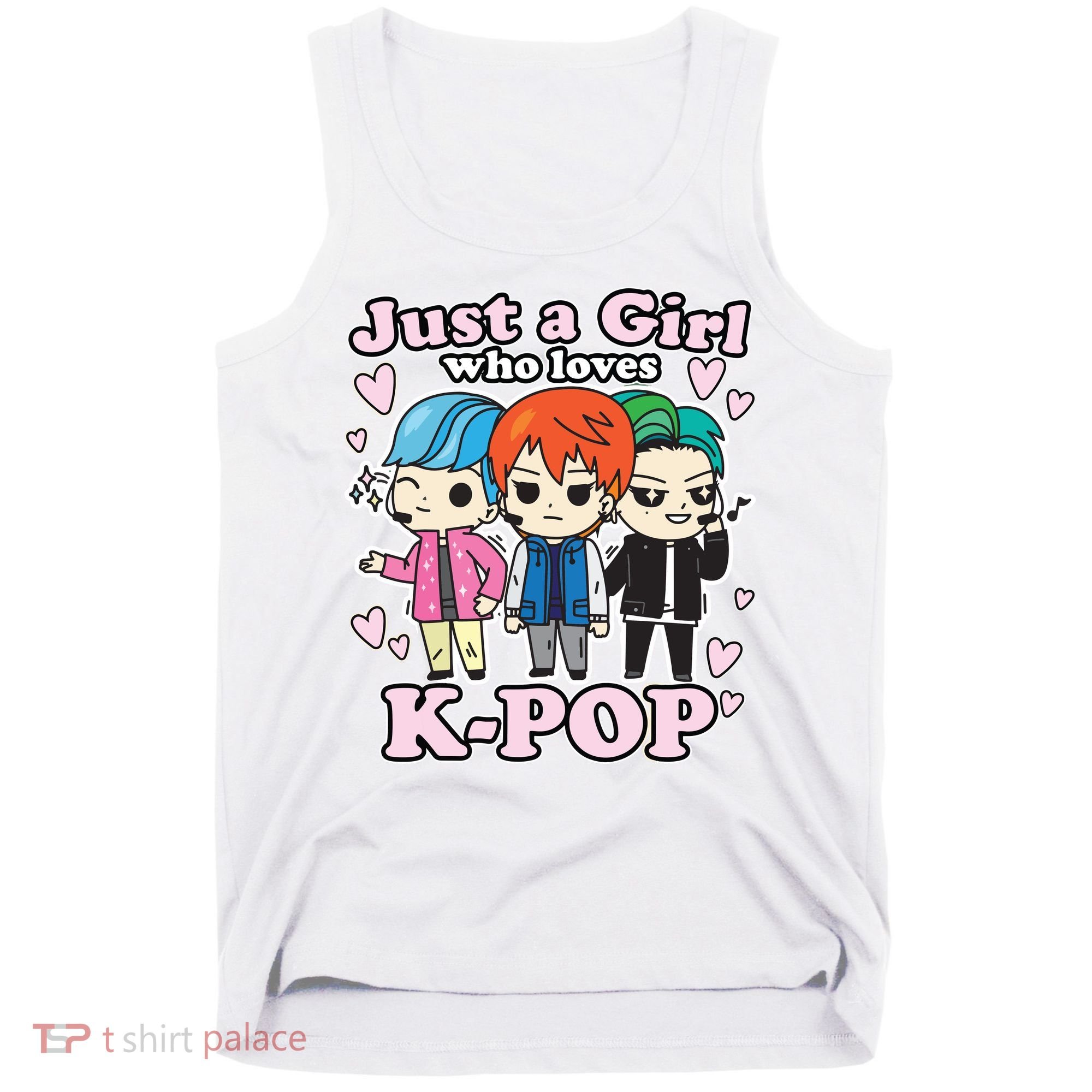 KPop Just A Girl Who Loves KPop Korean Pop Band Tank Top