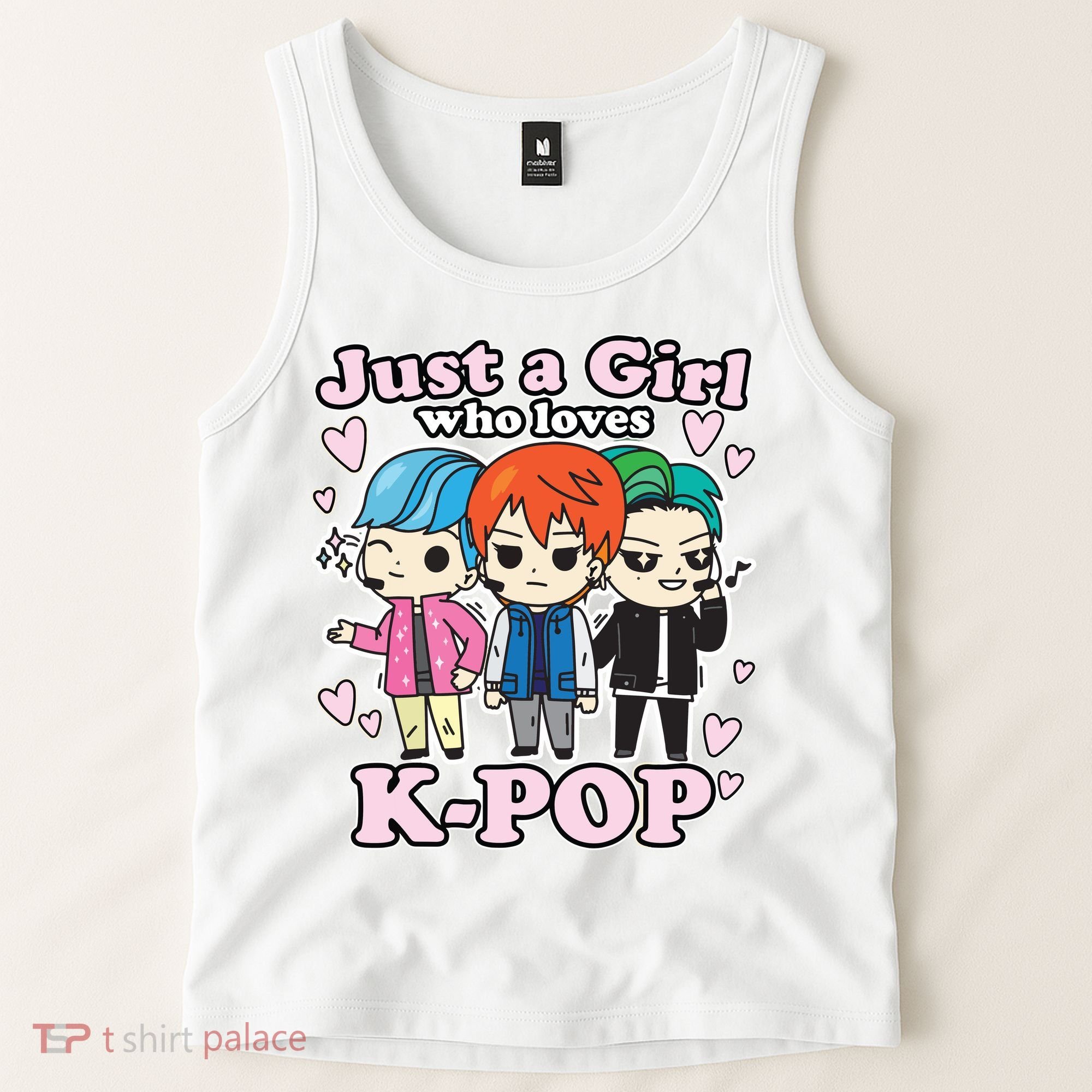 KPop Just A Girl Who Loves KPop Korean Pop Band Tank Top