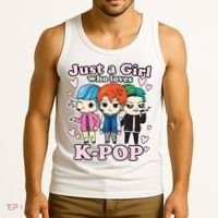 KPop Just A Girl Who Loves KPop Korean Pop Band Tank Top thumb 3