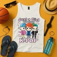 KPop Just A Girl Who Loves KPop Korean Pop Band Tank Top thumb 4