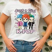 KPop Just A Girl Who Loves KPop Korean Pop Band Women's T-Shirt thumb 2